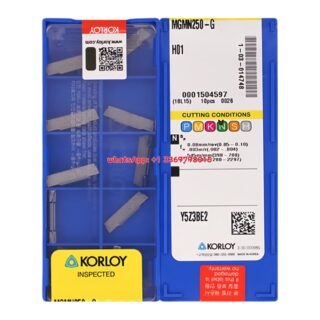 Original Korloy MGMN250-G H01 Carbide Turning Insert - Diamond 86° | Aluminum, Non-Ferrous (10 PCS)