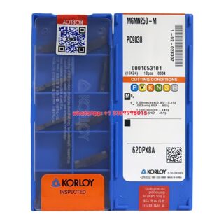 Original Korloy MGMN250-M PC9030 Carbide Turning Insert - Diamond 86° | Steel, Stainless Steel (10 PCS)