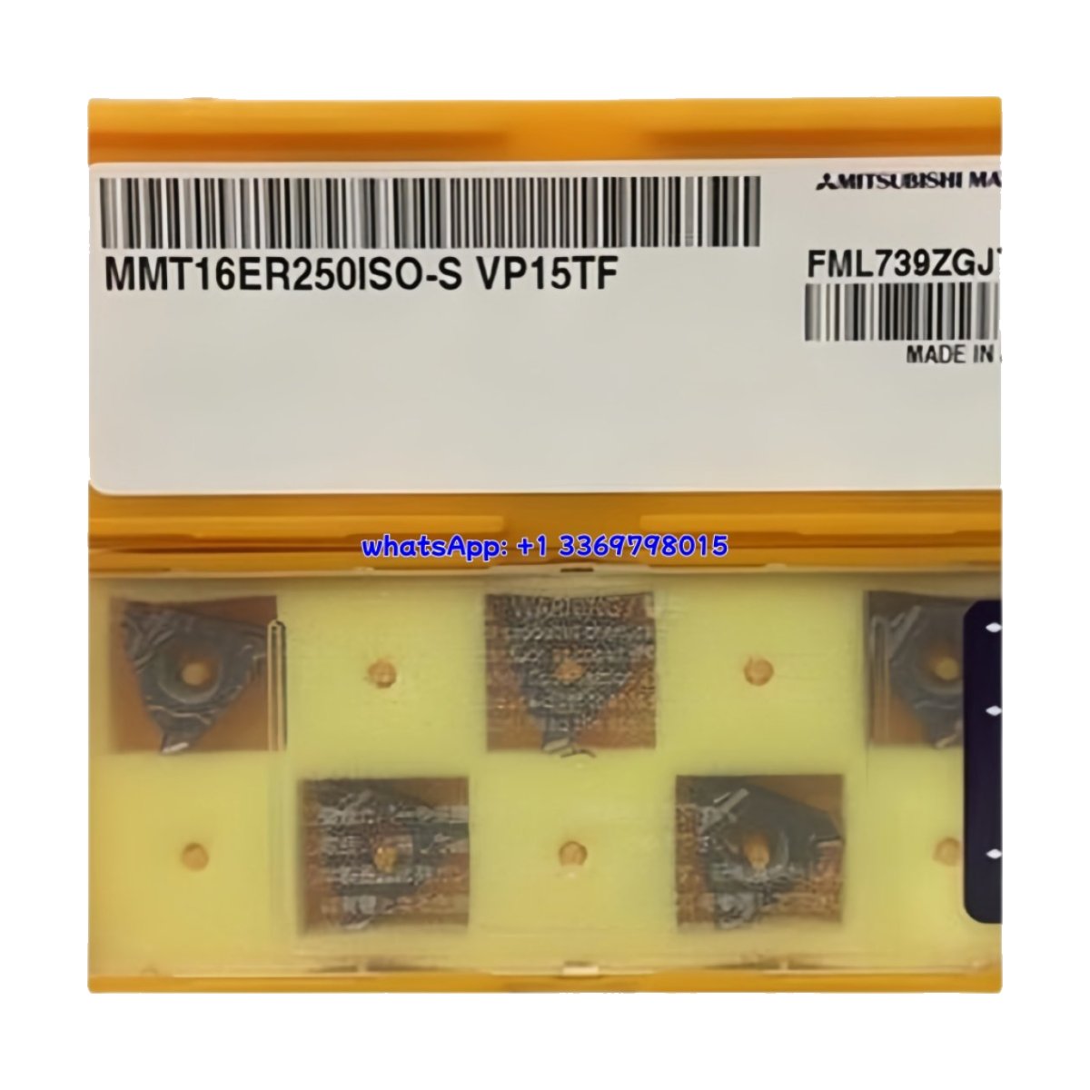 Original Mitsubishi MMT16ER250ISO-S VP15TF Carbide Insert - Diamond 86° | Steel, Stainless Steel (10 PCS)