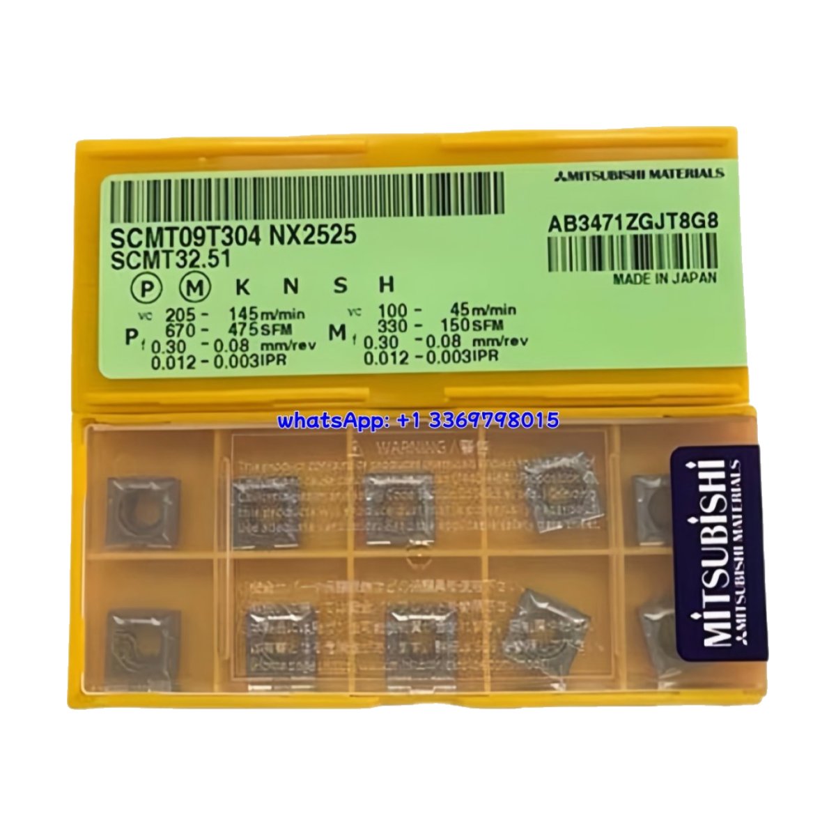 Original Mitsubishi SCMT09T304 NX2525 Carbide Insert - Square | Steel (10 PCS)