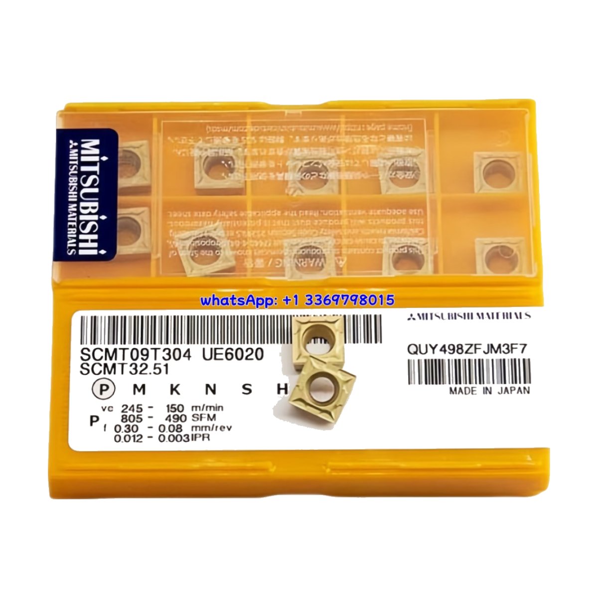 Original Mitsubishi SCMT09T304 UE6020 Carbide Insert - Square (10 PCS)
