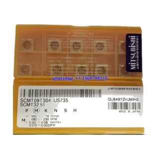 Original Mitsubishi SCMT09T304 US735 Carbide Insert - Square | Steel (10 PCS)