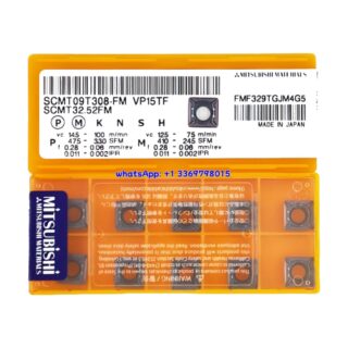 Original Mitsubishi SCMT09T308-FM VP15TF Carbide Insert - Square | Steel, Stainless Steel (10 PCS)