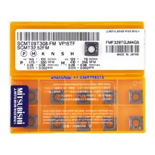 Original Mitsubishi SCMT09T308-FM VP15TF Carbide Insert - Square | Steel, Stainless Steel (10 PCS)