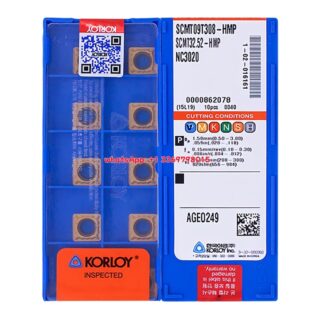 Original Korloy SCMT09T308-HMP NC3020 Carbide Turning Insert - Square | Steel & More (10 PCS)