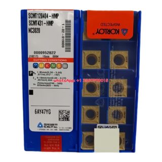 Original Korloy SCMT120404-HMP NC3020 Carbide Turning Insert - Square | Steel, Cast Iron (10 PCS)