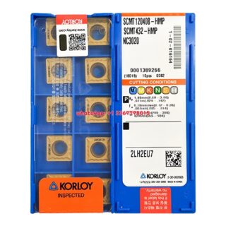 Original Korloy SCMT120408-HMP NC3020 Carbide Turning Insert - Square | Steel, Stainless Steel (10 PCS)