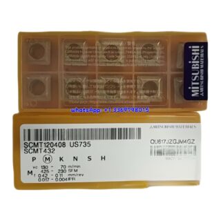 Original Mitsubishi SCMT120408 US735 Carbide Insert - Square | Steel, Stainless Steel (10 PCS)