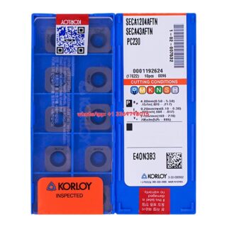 Original Korloy SECA1204AFTN PC230 Carbide Turning Insert - Square | Steel (10 PCS)