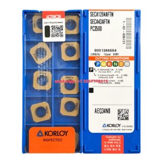 Original Korloy SECA1204AFTN PC3700 Carbide Turning Insert - Square | Steel (10 PCS)
