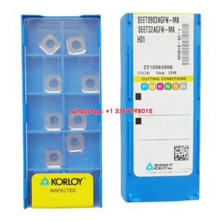 Original Korloy SEET0903AGFN-MA H01 Carbide Turning Insert - Square | Aluminum, Non-Ferrous (10 PCS)