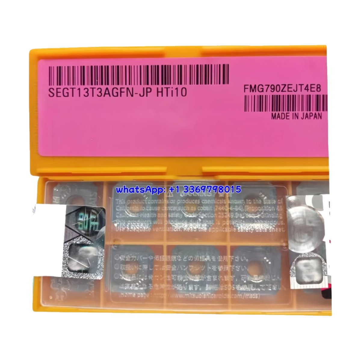 Original Mitsubishi SEGT13T3AGFN-JP Carbide Milling Insert - Square | Aluminum, Non-ferrous, Copper HTI10 SEGT13T3AGFN-JP HTI10