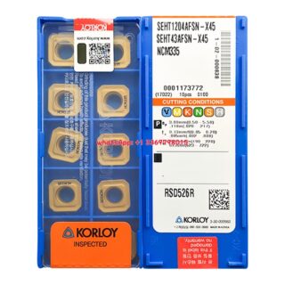 Original Korloy SEHT1204AFSN-X45 NCM335 Carbide Turning Insert - Square | Steel, Stainless Steel (10 PCS)
