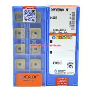 Original Korloy SNMF12060NN-MF PC6510 Carbide Turning Insert - Square | Hardened Steel (10 PCS)