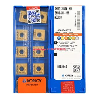 Original Korloy SNMG120404-HM NC3020 Carbide Turning Insert - Square | Steel (10 PCS)