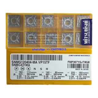 Original Mitsubishi SNMG120404-MA VP15TF Carbide Insert - Square | Steel & More (10 PCS)