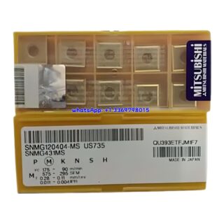Original Mitsubishi SNMG120404-MS US735 Carbide Insert - Square | Steel, Stainless Steel (10 PCS)