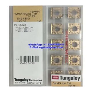 Original Tungaloy SNMG120404-TM T9115 Carbide Insert - Square | Steel (10 PCS)