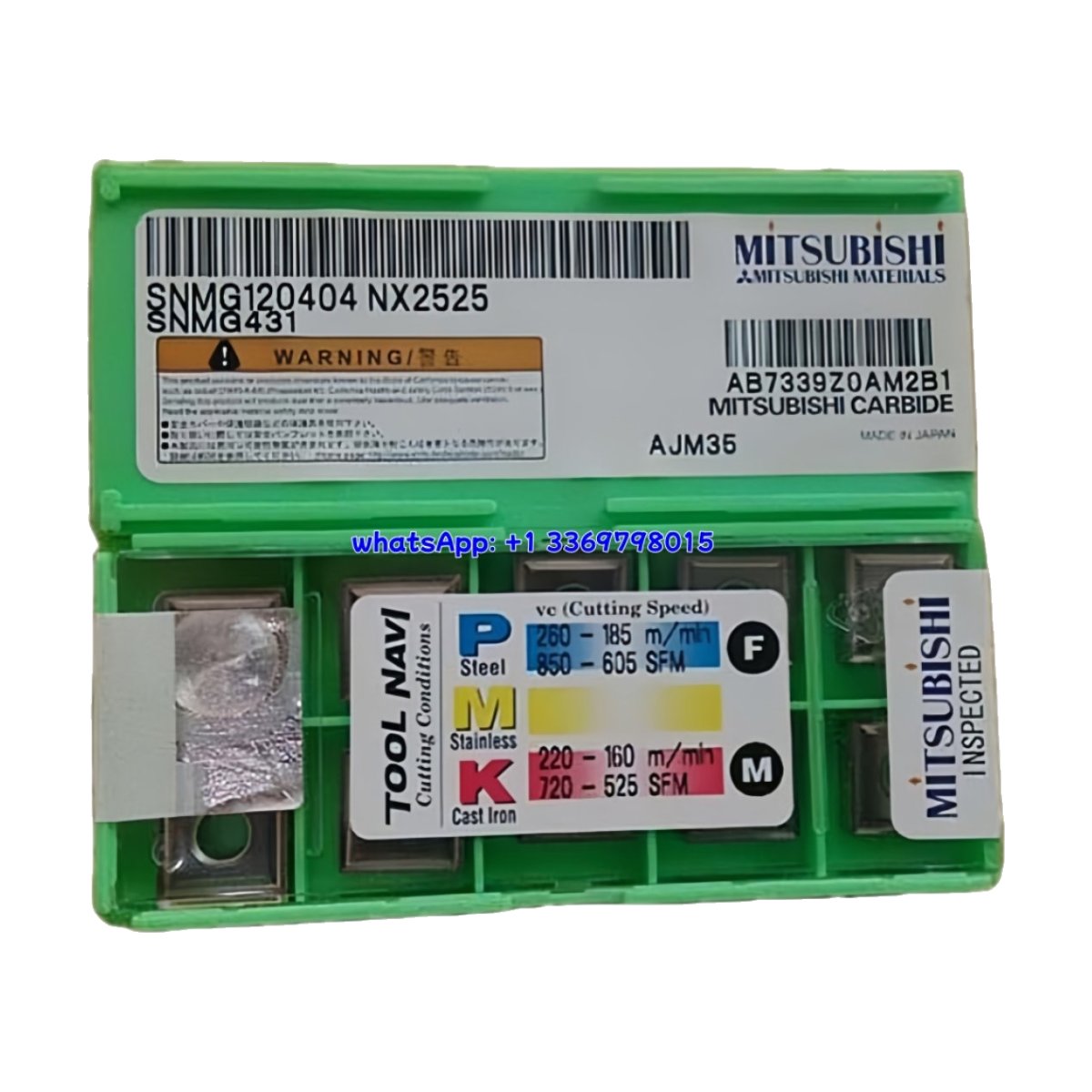 Original Mitsubishi SNMG120404 NX2525 Carbide Insert - Square | Steel (10 PCS)