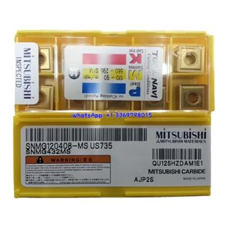Original Mitsubishi SNMG120408-MS US735 Carbide Insert - Square | Steel (10 PCS)