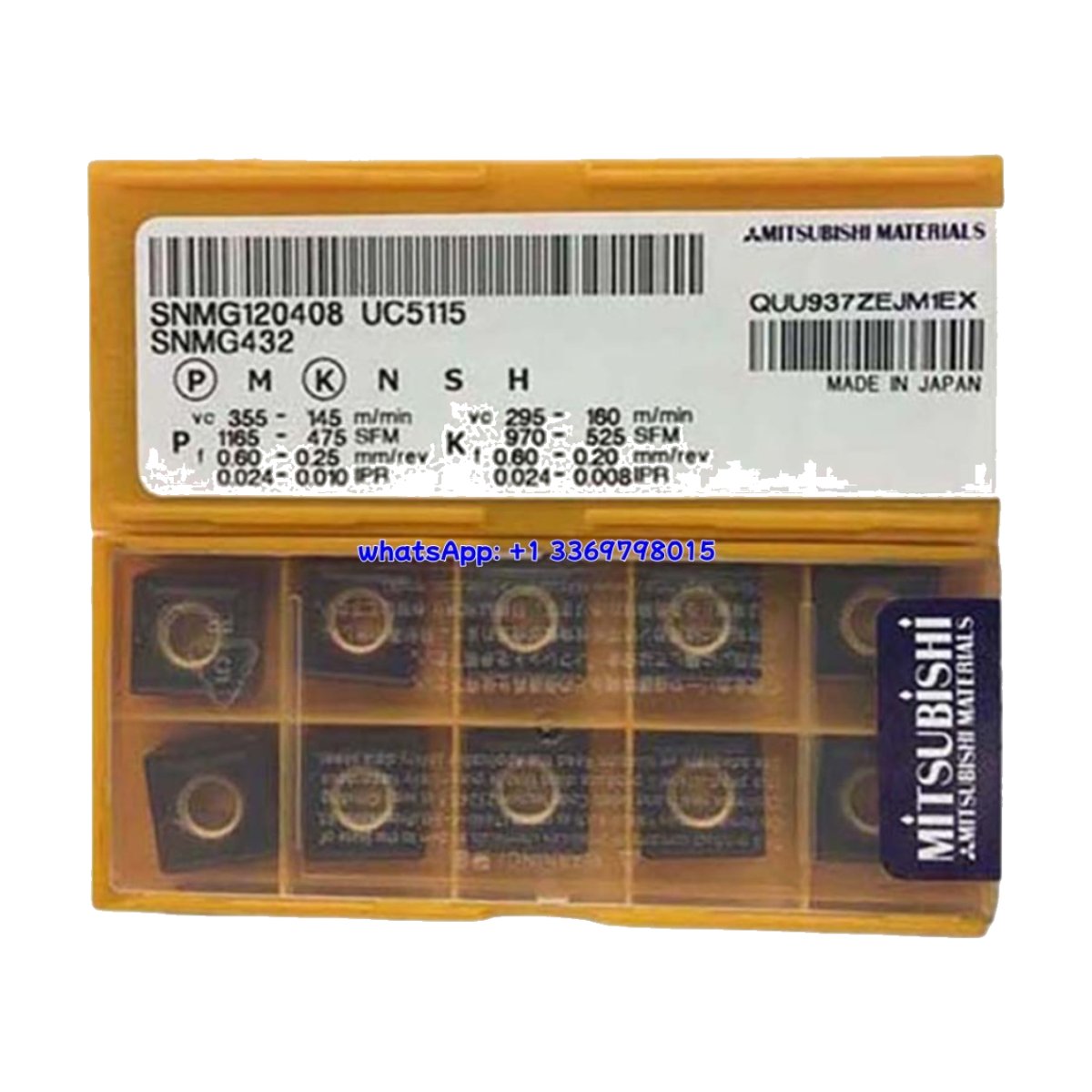 Original Mitsubishi SNMG120408 UC5115 Carbide Insert - Square | Steel (10 PCS)