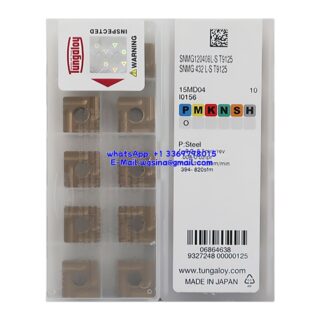 Original Tungaloy SNMG120408L-S T9125 Carbide Insert - Square | Steel (10 PCS)