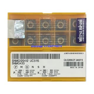 Original Mitsubishi SNMG120412 UC5115 Carbide Insert - Square | Steel (10 PCS)