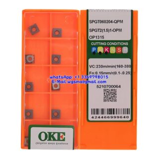 Original OKE SPGT060204-QPM OP1315 Carbide Insert - Square (10 PCS)