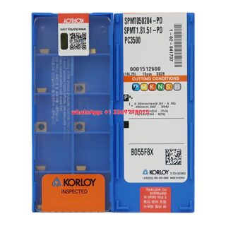 Original Korloy SPMT050204-PD PC3500 Carbide Insert - Square | Steel