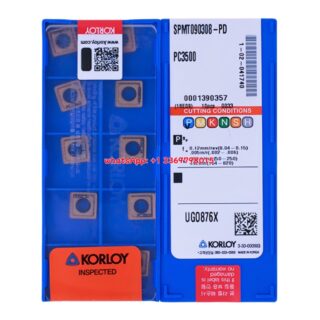 Original Korloy SPMT090308-PD PC3500 Carbide Insert - Square | Steel