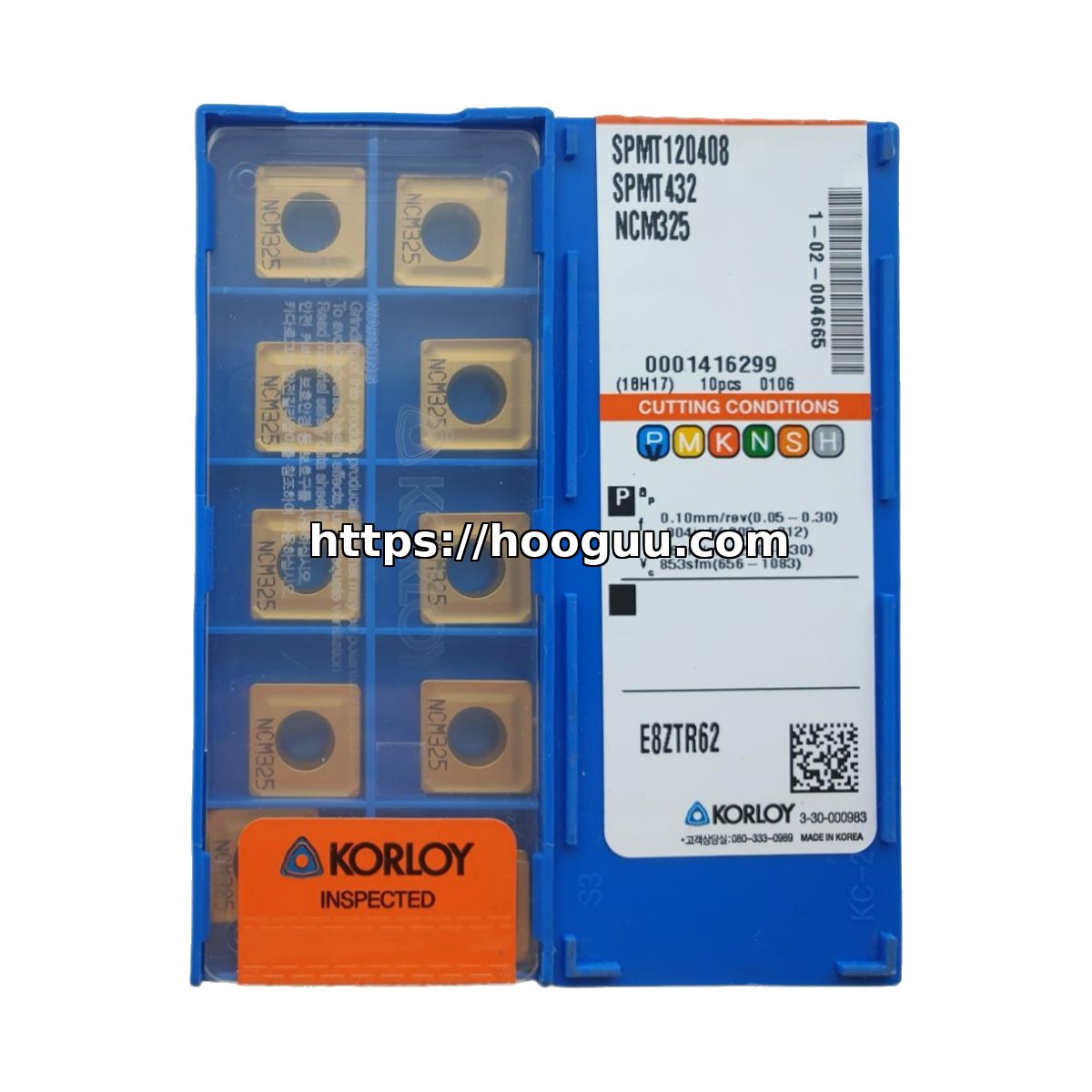 Original Korloy SPMT120408 NCM325 Carbide Milling Insert - Square | Steel, Stainless Steel