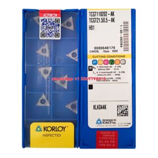 Original Korloy TCGT110202-AK H01 Carbide Turning Insert - Triangle | Aluminum, Non-Ferrous (10 PCS)