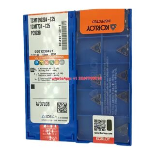 Original Korloy TCMT090204-C25 PC9030 Carbide Turning Insert - Triangle | Steel, Stainless Steel (10 PCS)