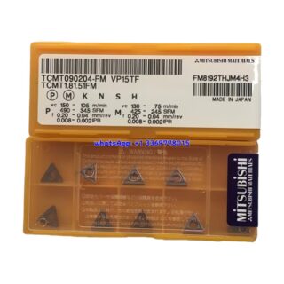 Original Mitsubishi TCMT090204-FM VP15TF Carbide Insert - Triangle | Steel, Stainless Steel (10 PCS)