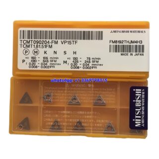Original Mitsubishi TCMT090204-FM VP15TF Carbide Insert - Triangle | Steel, Stainless Steel (10 PCS)