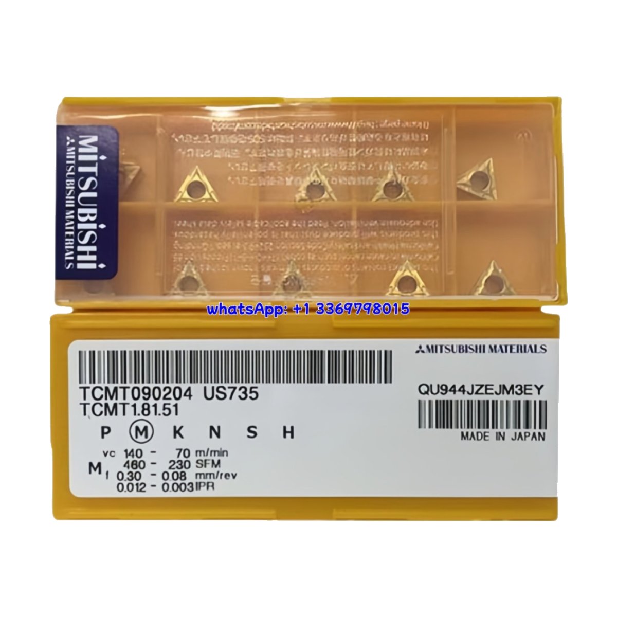 Original Mitsubishi TCMT090204 US735 Carbide Insert - Triangle | Steel (10 PCS)