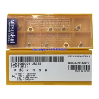 Original Mitsubishi TCMT090204 US735 Carbide Insert - Triangle | Steel & More (10 PCS)