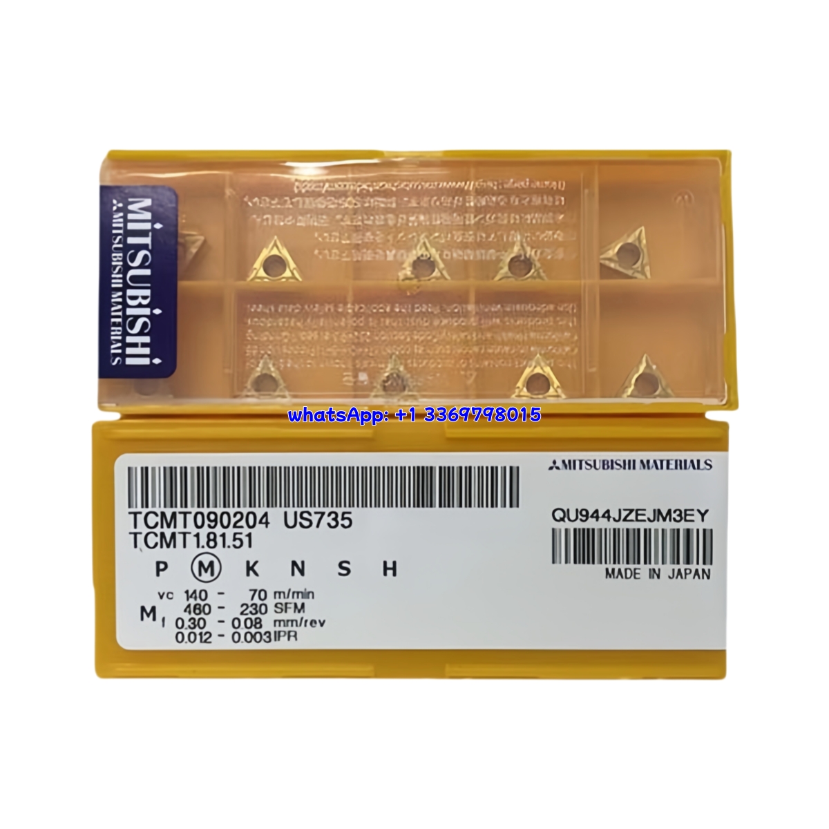 Mitsubishi TCMT090204 US735 Carbide Insert - Triangle | Steel, Cast Iron (10 PCS)