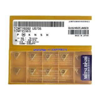 Original Mitsubishi TCMT110202 US735 Carbide Insert - Triangle | Steel (10 PCS)
