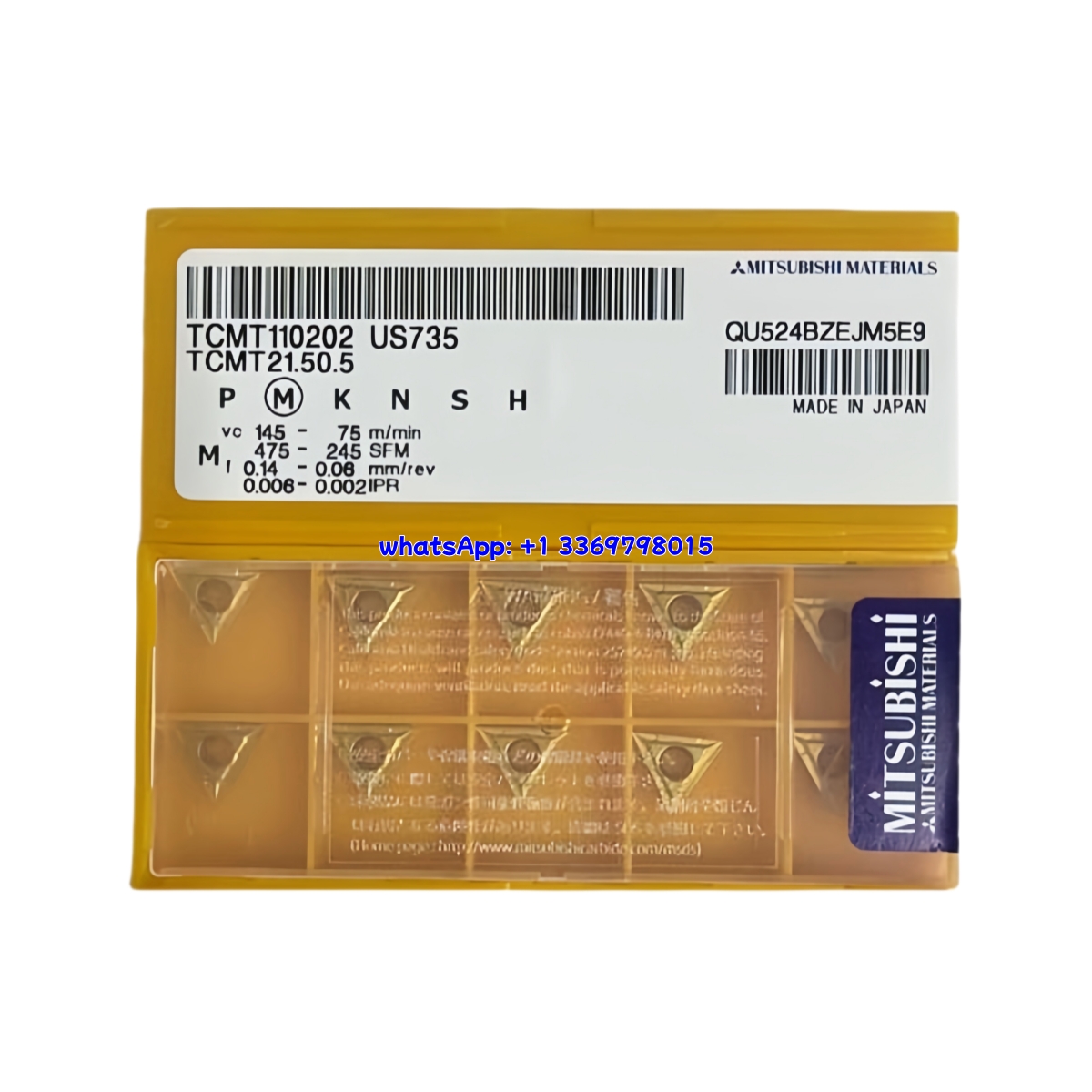 Mitsubishi TCMT110202 US735 Carbide Insert - Triangle | Steel (10 PCS)