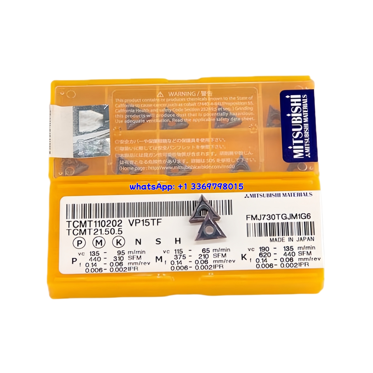 Mitsubishi TCMT110202 VP15TF Carbide Insert - Triangle | Steel, Stainless Steel (10 PCS)