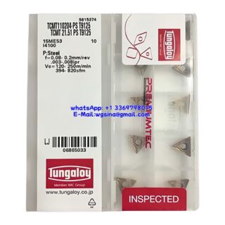 Original Tungaloy TCMT110204-PS T9125 Carbide Insert - Triangle | Steel (10 PCS)