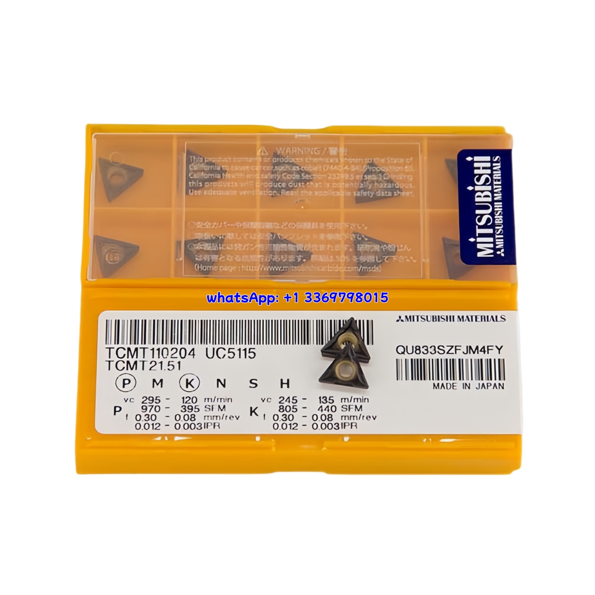 Mitsubishi TCMT110204 UC5115 Carbide Insert - Triangle | Steel, Hardened Steel (10 PCS)