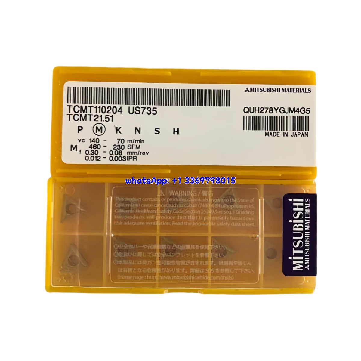 Mitsubishi TCMT110204 US735 Carbide Insert - Triangle | Steel, Hardened Steel (10 PCS)