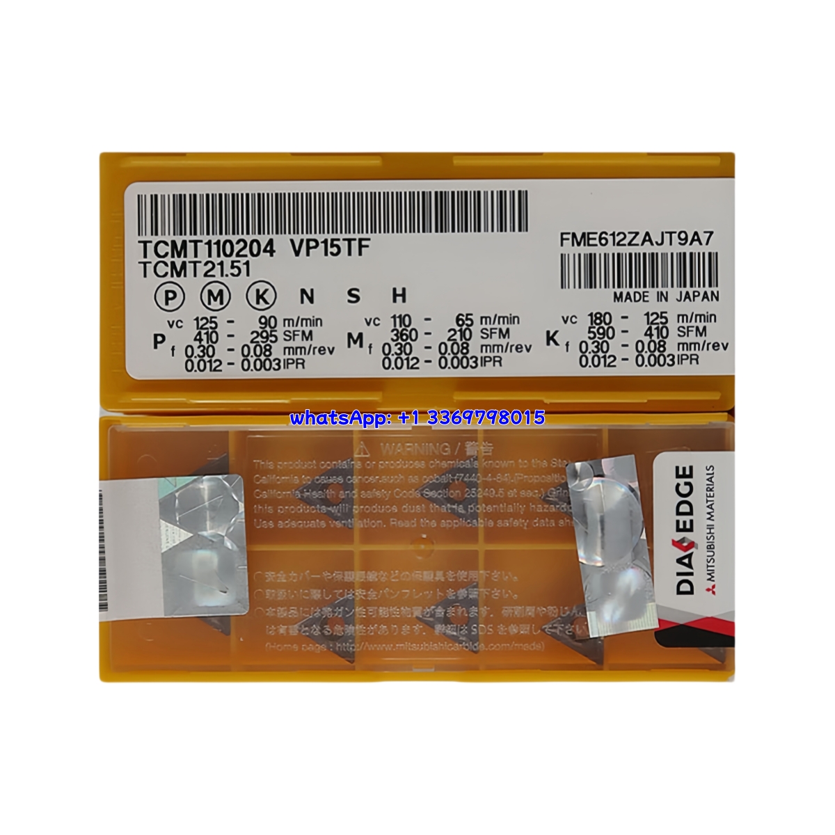 Mitsubishi TCMT110204 VP15TF Carbide Insert - Triangle | Steel, Hardened Steel (10 PCS)