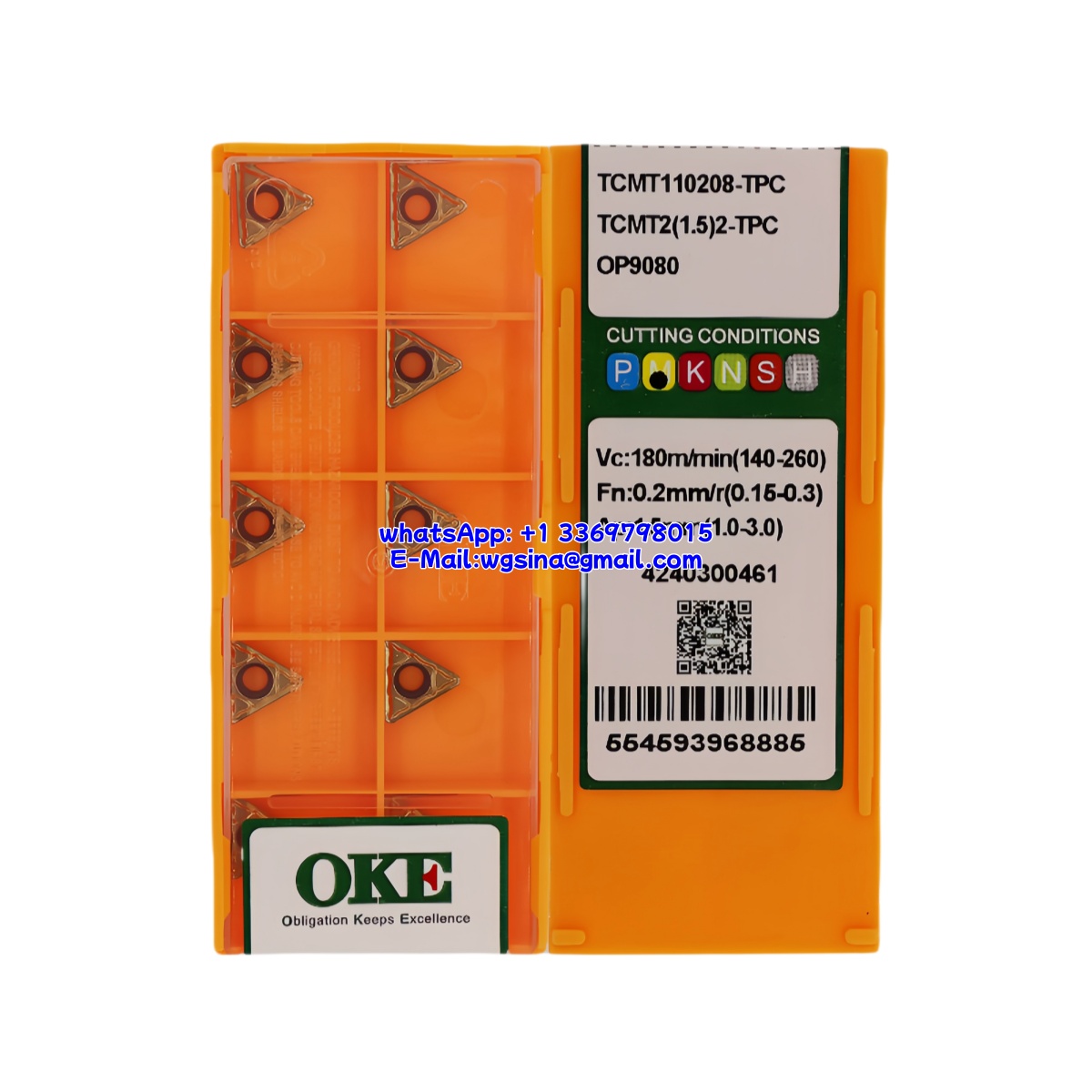 CNC TCMT110208-TPC OP9080 Carbide Insert - Triangle | Steel (10 PCS)