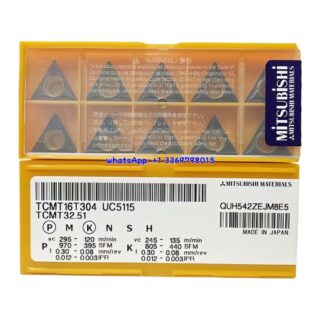 Original Mitsubishi TCMT16T304 UC5115 Carbide Insert - Triangle | Steel, Cast Iron (10 PCS)
