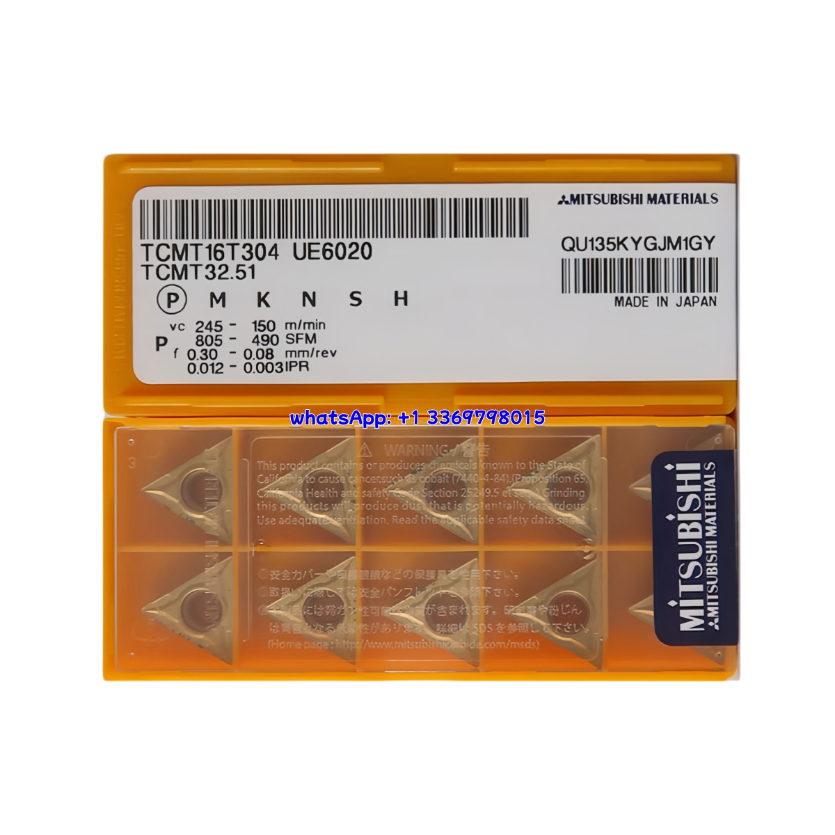 Mitsubishi TCMT16T304 UE6020 Carbide Insert - Triangle | Steel, Stainless Steel (10 PCS)