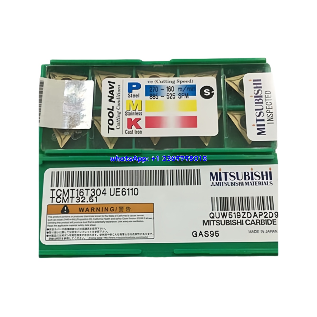 Mitsubishi TCMT16T304 UE6110 Carbide Insert - Triangle | Steel, Stainless Steel (10 PCS)