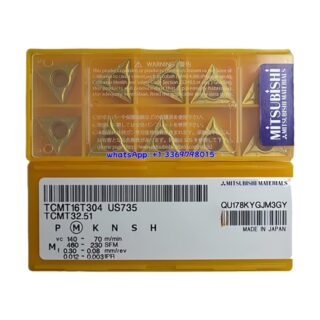 Original Mitsubishi TCMT16T304 US735 Carbide Insert - Triangle | Steel (10 PCS)